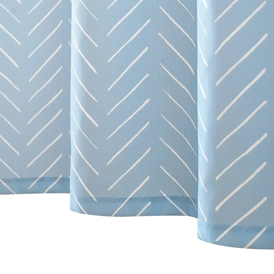 Solid Herringbone Waterproof Shower Curtain - Jinchan Home