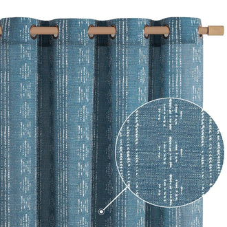 
                    
                      Boho Geometric Vertical Stripe Linen Curtains - Jinchan Home
                    
                  
