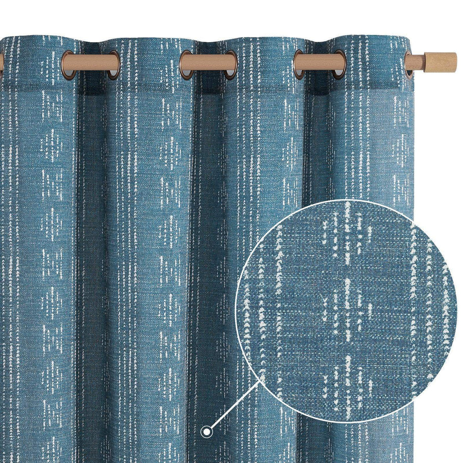 Boho Geometric Vertical Stripe Linen Curtains - Jinchan Home