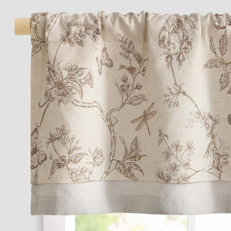 
                    
                      Botanical Butterfly Print Linen Valance - Jinchan Home
                    
                  