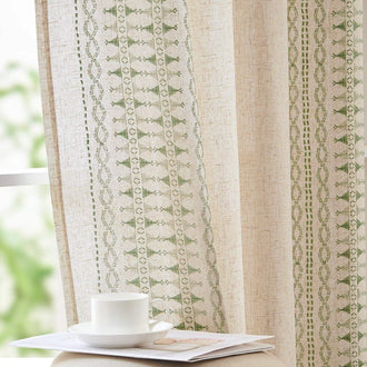 
                    
                      Boho Geometric Fish Leaf Embroidered Curtains - Jinchan Home
                    
                  