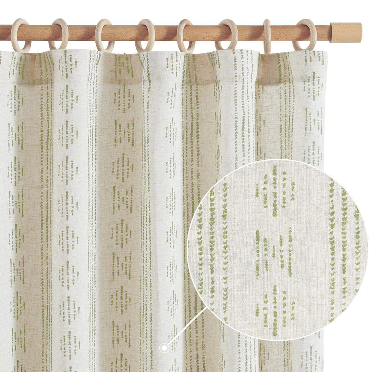 Boho Tribal Pattern 3-in-1 Linen-Blend Curtains - Jinchan Home