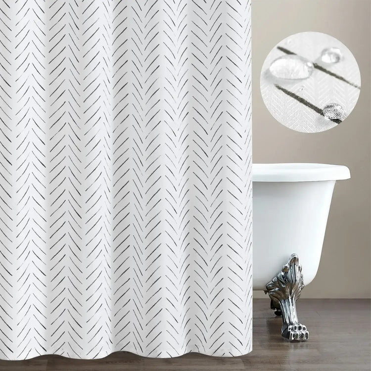 Herringbone Printed Shower Curtain - Jinchan Home