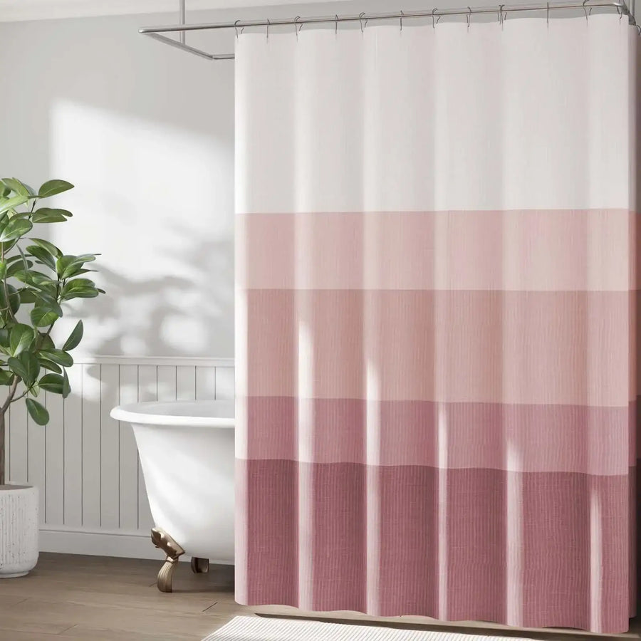 Gradient Striped Textured Shower Curtain - Jinchan Home