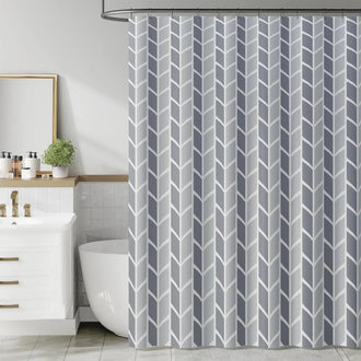 
                    
                      Two-Tone Herringbone Geometric Shower Curtain - Jinchan Home
                    
                  