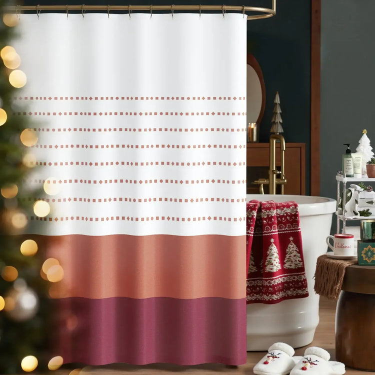 Boho Geometric Striped Shower Curtain - Jinchan Home