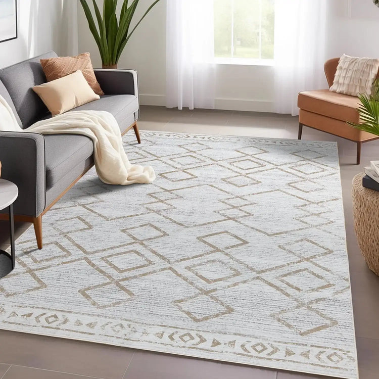 Distressed Diamond Rug - Jinchan Home