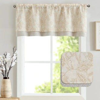
                    
                      Vintage Botanical Scroll Double-Layer Valance - Jinchan Home
                    
                  