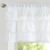 Layered Linen Ruffle Window Valance - Jinchan Home