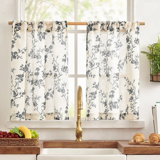 
                    
                      Bloom Vine Rod Pocket Kitchen Curtains - Jinchan Home
                    
                  