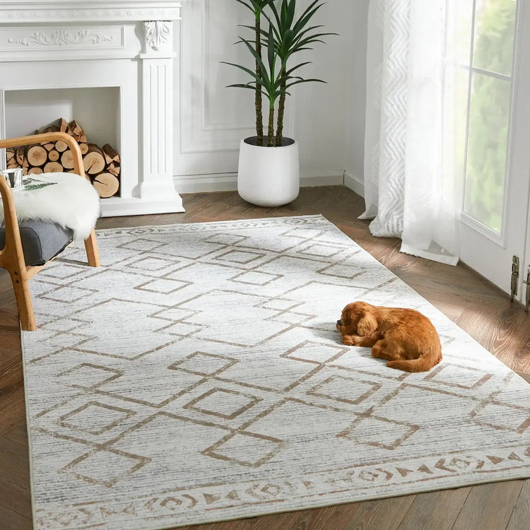 Distressed Diamond Rug - Jinchan Home