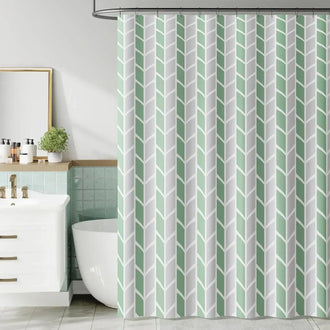 
                    
                      Two-Tone Herringbone Geometric Shower Curtain - Jinchan Home
                    
                  