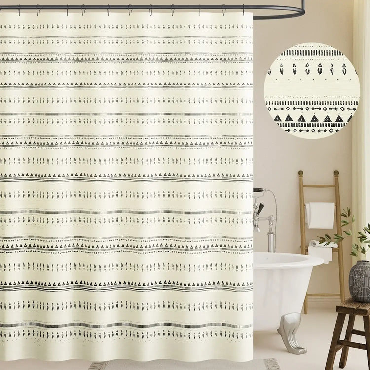Tribal Geometric Striped Shower Curtain - Jinchan Home