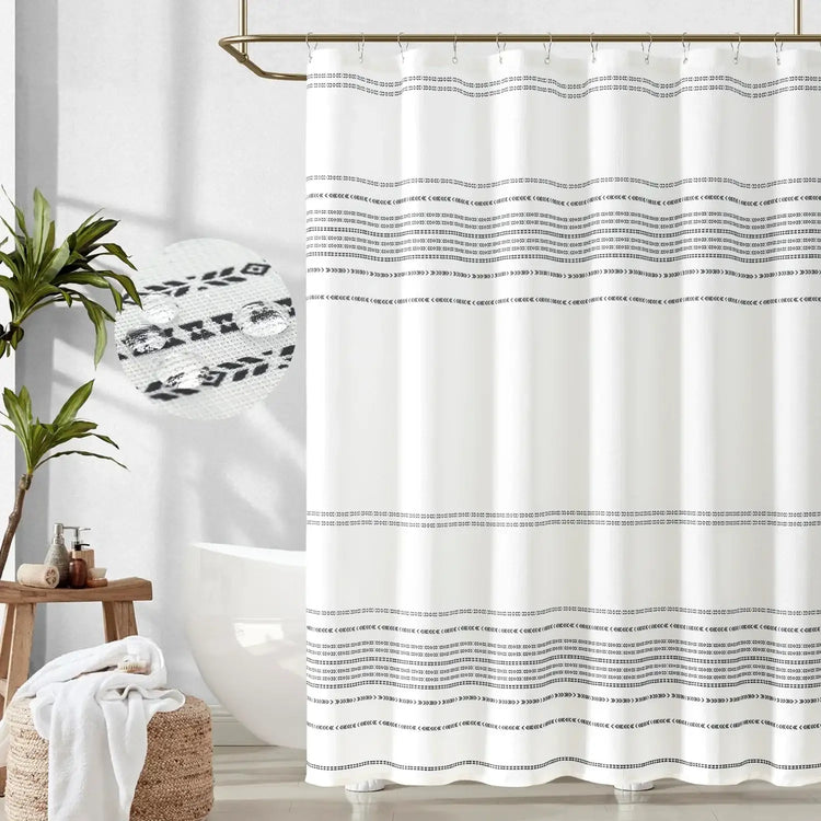 Boho Geometric Striped Shower Curtain - Jinchan Home