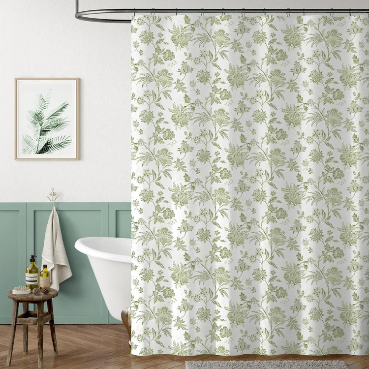 Hand-Drawn Floral Shower Curtain - Jinchan Home