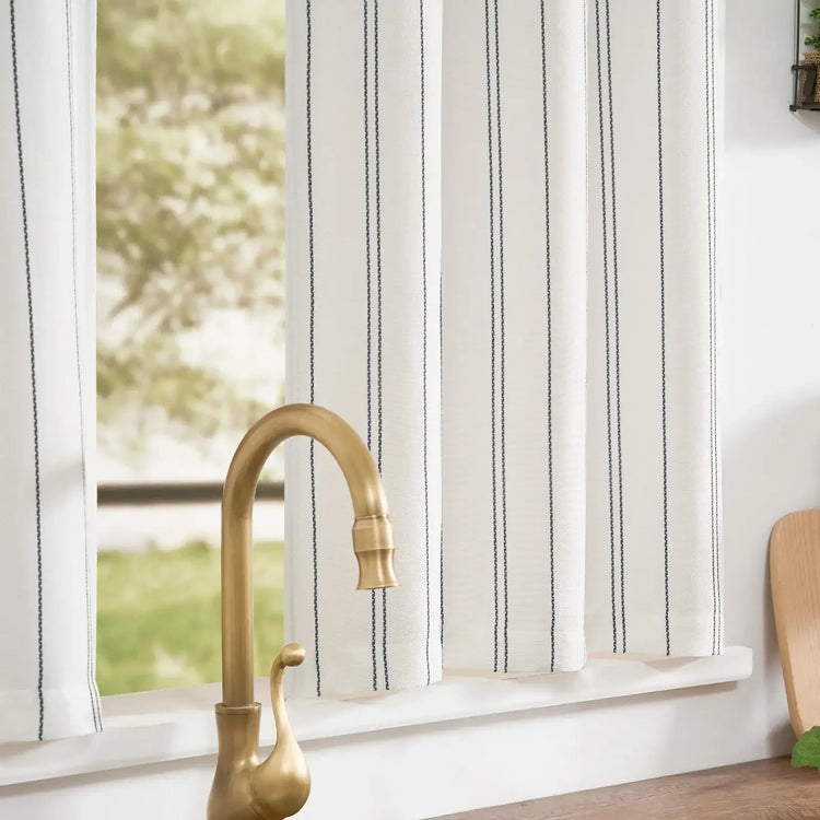 Chevron Vertical Stripe Kitchen Curtain - Jinchan Home