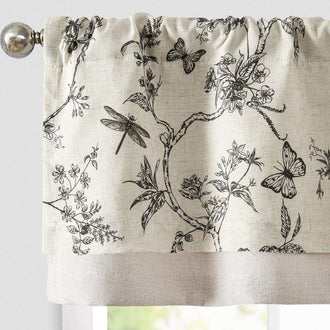
                    
                      Botanical Butterfly Print Linen Valance - Jinchan Home
                    
                  