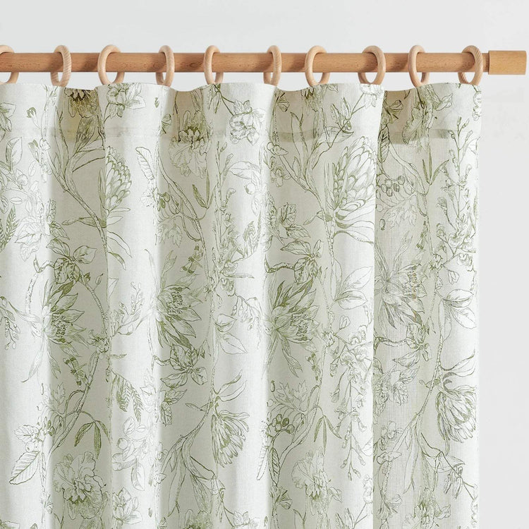Vine & Bloom Linen Curtains - Jinchan Home