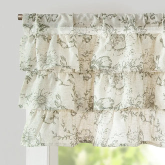 
                    
                      Peony Print Linen-Blend Waterfall Valance - Jinchan Home
                    
                  