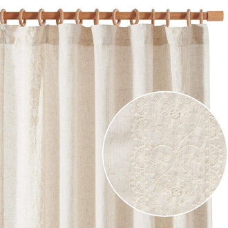 
                    
                      Floral Embroidered Linen Blend Curtains - Jinchan Home
                    
                  
