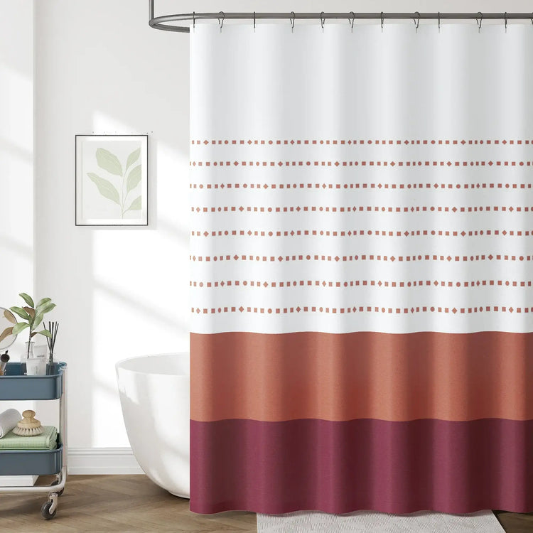 Boho Geometric Striped Shower Curtain - Jinchan Home