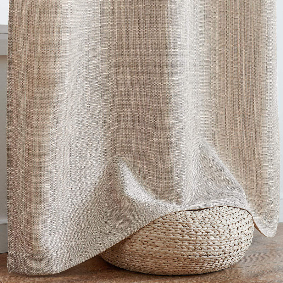 Solid Faux Linen Polyester 3-in-1 Curtains - Jinchan Home