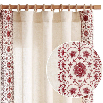 
                    
                      Floral Embroidered Linen Blend Curtains - Jinchan Home
                    
                  