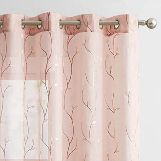 
                    
                      Leaf Embroidered Sheer Curtains - Jinchan Home
                    
                  