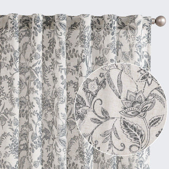 Ethereal Botanical Linen Curtains - Jinchan Home