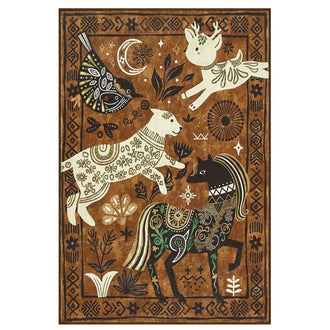 
                    
                      Boho Tribal Woodland Animal Rug - Jinchan Home
                    
                  