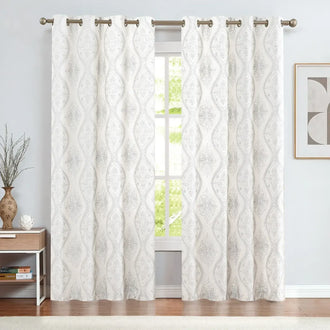
                    
                      Embroidered Paisley Grommet Curtains - Jinchan Home
                    
                  