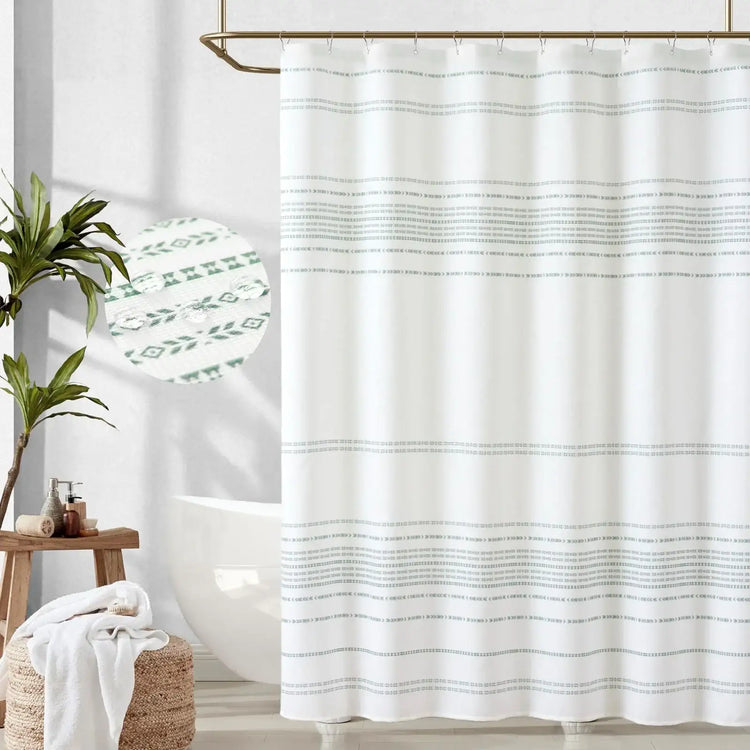Boho Geometric Striped Shower Curtain - Jinchan Home