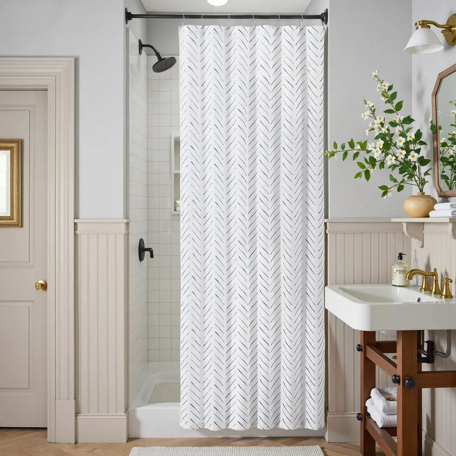 Herringbone Printed Shower Curtain - Jinchan Home
