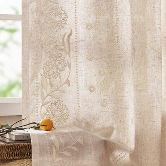 
                    
                      Hydrangea Embroidered Linen Curtains - Jinchan Home
                    
                  
