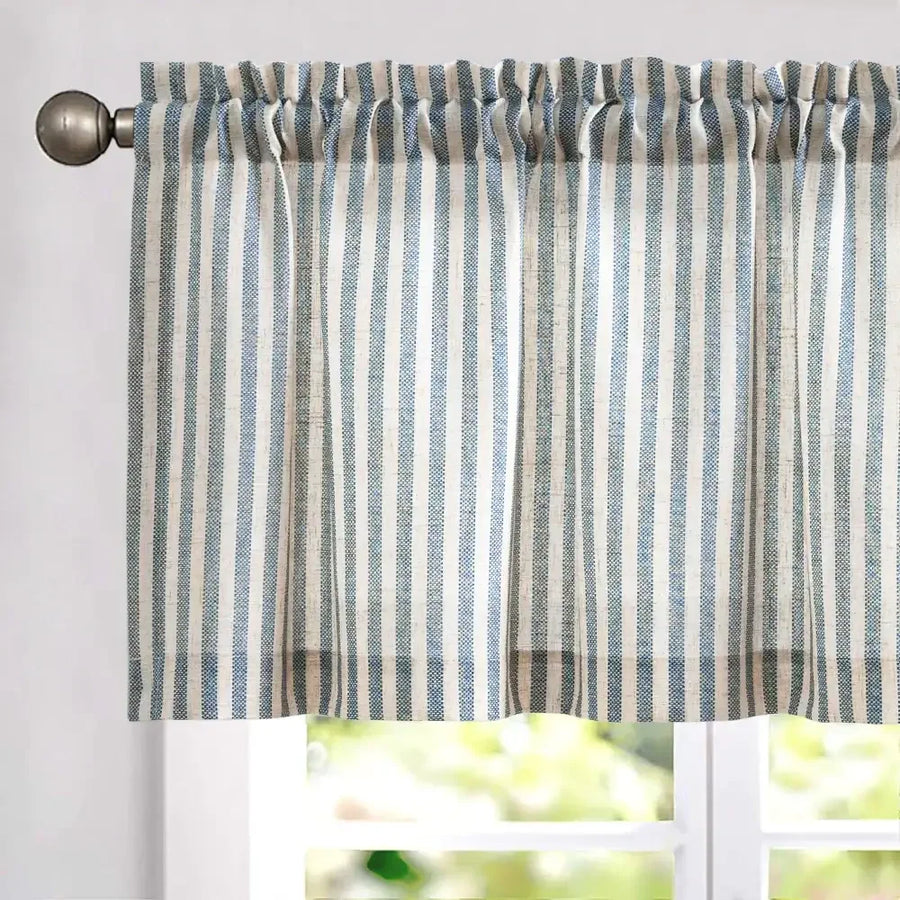 Linen Vertical Stripe Valance - Jinchan Home