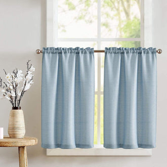 
                    
                      Solid Textured Network Polyester Kitchen Curtains - Jinchan Home
                    
                  