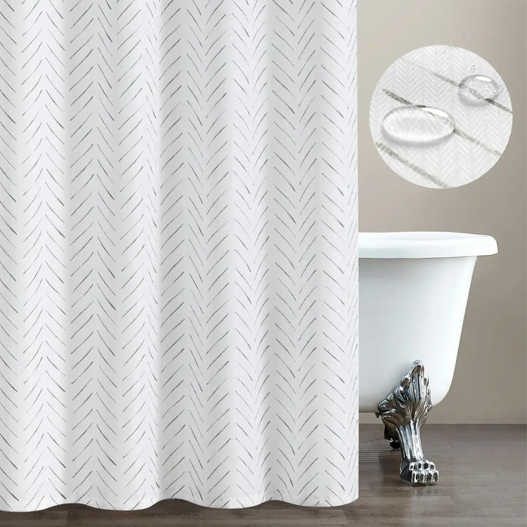 Herringbone Printed Shower Curtain - Jinchan Home