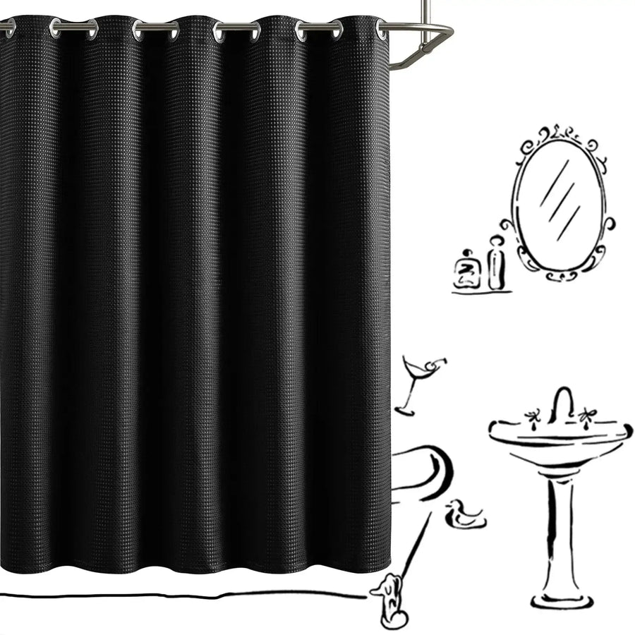 Waffle Weave Hookless Shower Curtain - Jinchan Home