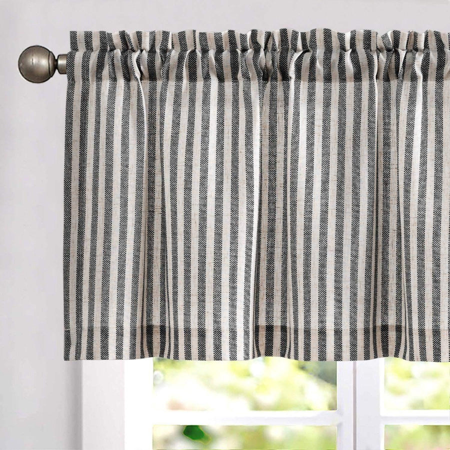Linen Vertical Stripe Valance - Jinchan Home