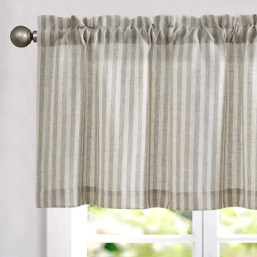 Linen Vertical Stripe Valance - Jinchan Home