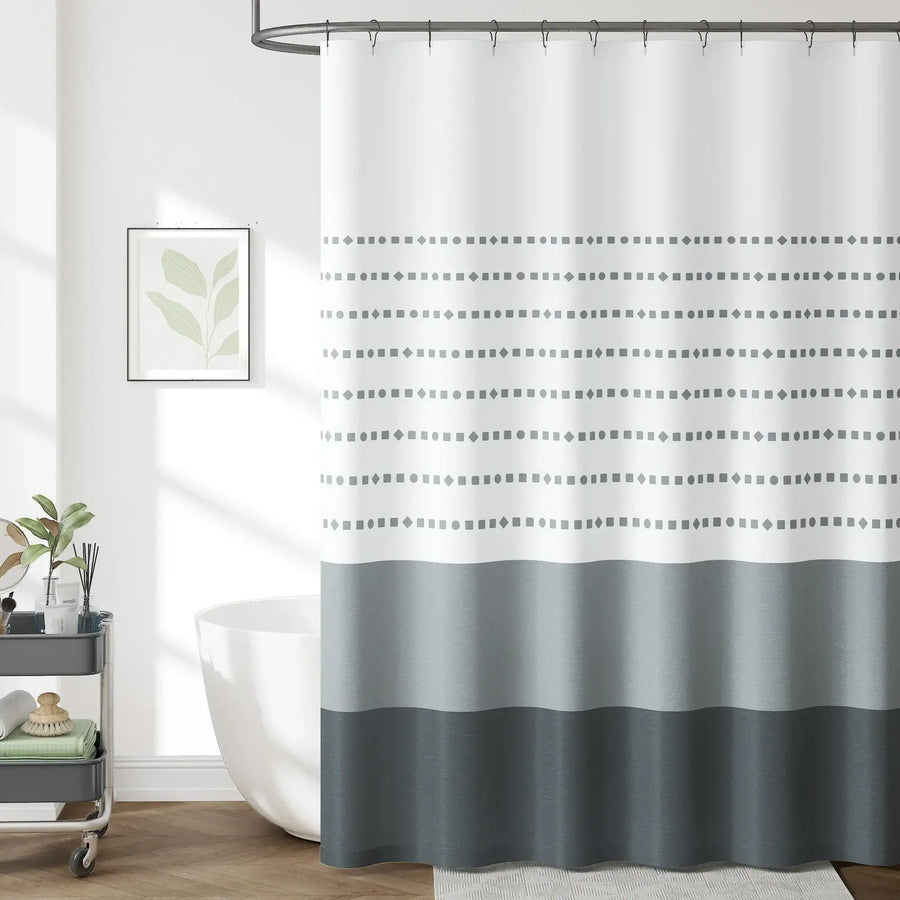 Boho Geometric Striped Shower Curtain - Jinchan Home
