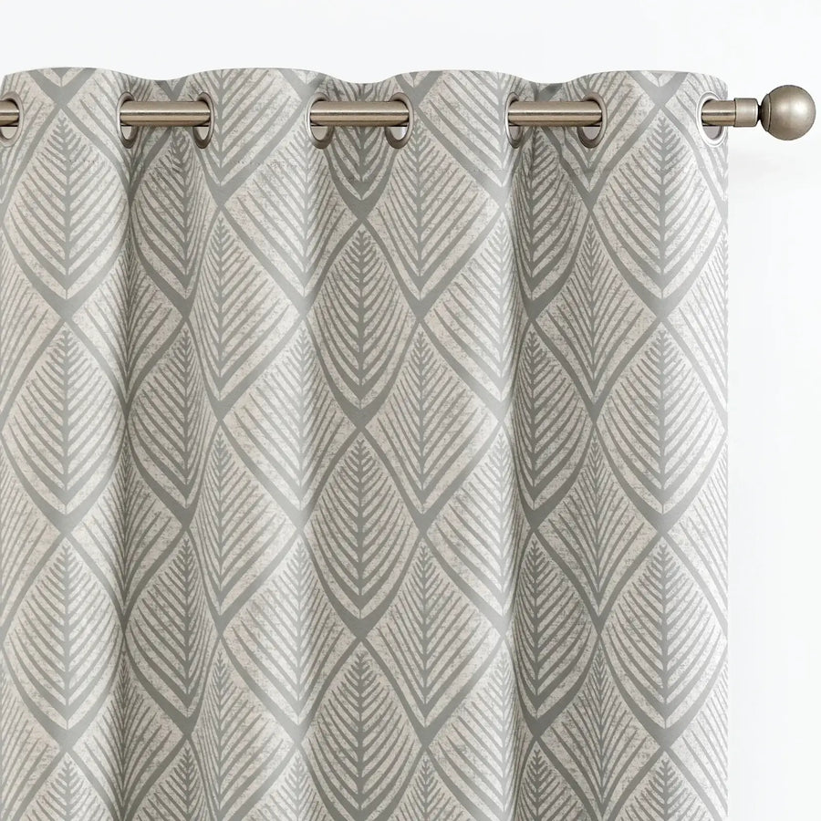 Geometric Leaf Pattern Curtains - Jinchan Home