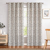 Paisley Pattern Faux Linen Curtains - Jinchan Home