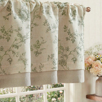 
                    
                      Vintage Rose Print Linen-Blend Rod Pocket Valance - Jinchan Home
                    
                  