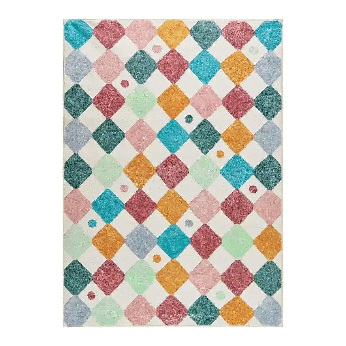 Colorful Diamond Checker Rug - Geometric Boho Style | Jinchan – Jinchan ...