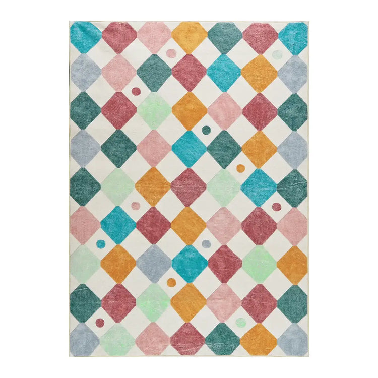 Colorful Diamond Checker Rug - Jinchan Home