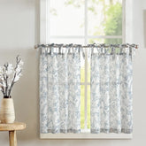 Neutral Scroll Pattern DIY Tie-Up Kitchen Curtains - Jinchan Home