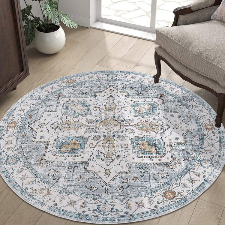 Vintage Persian-Style Distressed Area Rug - Jinchan Home
