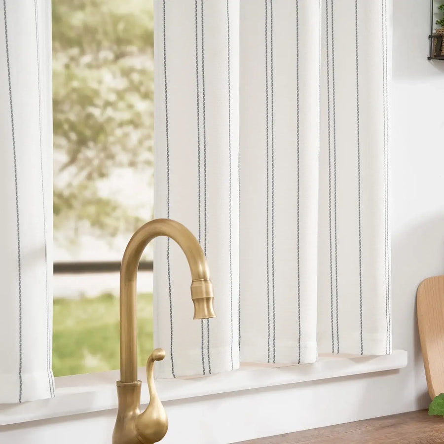 Chevron Vertical Stripe Kitchen Curtain - Jinchan Home