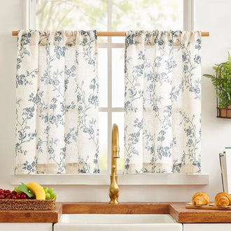 
                    
                      Bloom Vine Rod Pocket Kitchen Curtains - Jinchan Home
                    
                  